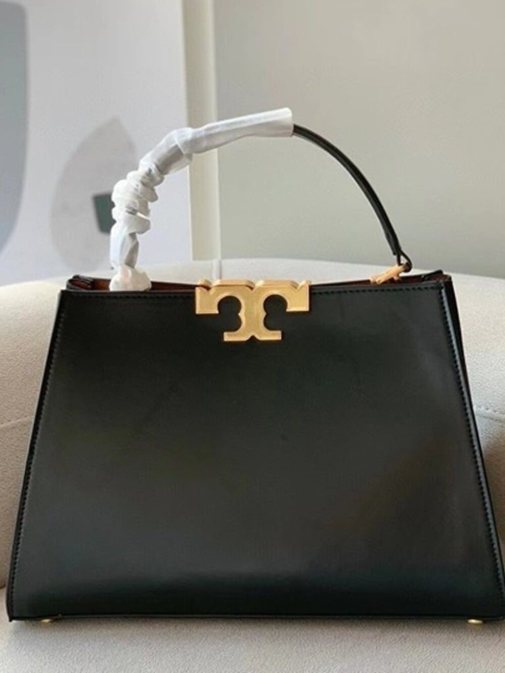 Tory Burch Eleanor Black Leather Tote Bag Outlet New